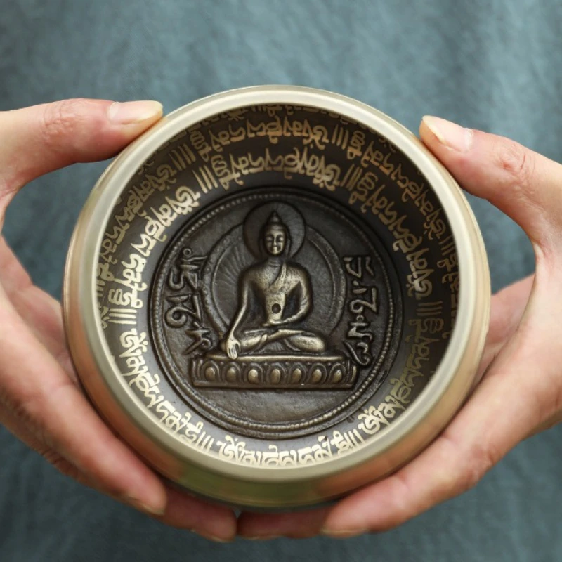 Copper Singing Bowl Handheld Meditation Bowls Small Tibetan Buddhist Singing Bowl Portable Therapy Bowls Percussion Instrument