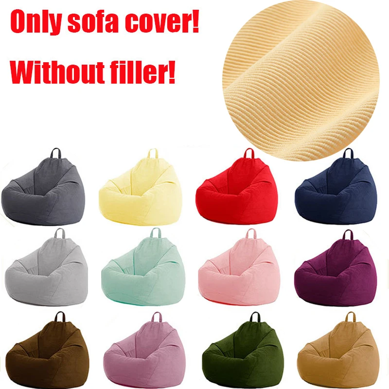 

Lazy Bean Bag Sofa Cover Chairs Without Filler Super Soft Removable Corduroy Lounger Seat Bean Bag Pouf Puff Couch Tatami Home