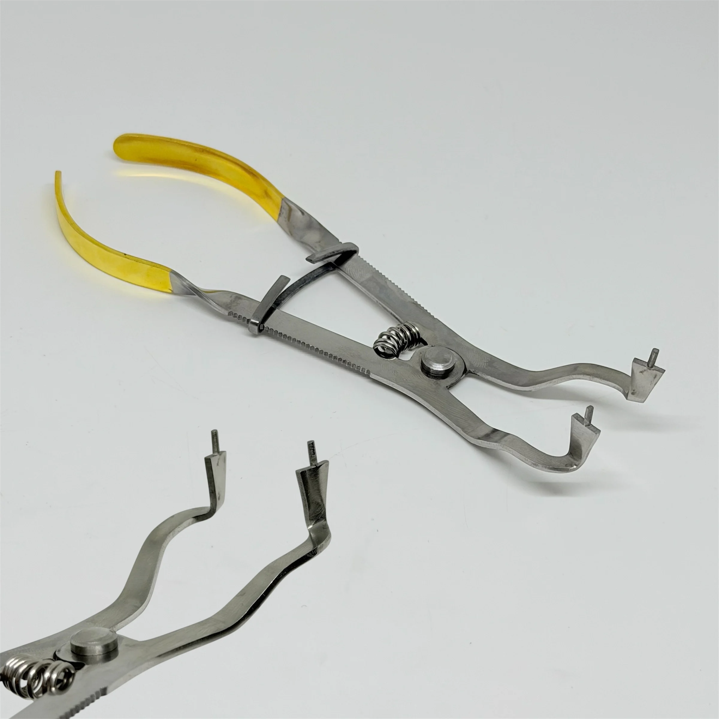DENILK 1 unidad Pinza dental seccional contorneada para matrices, pinza para dique de goma, pinza de acero inoxidable para formar Watercress, pinza para anillos de goma
