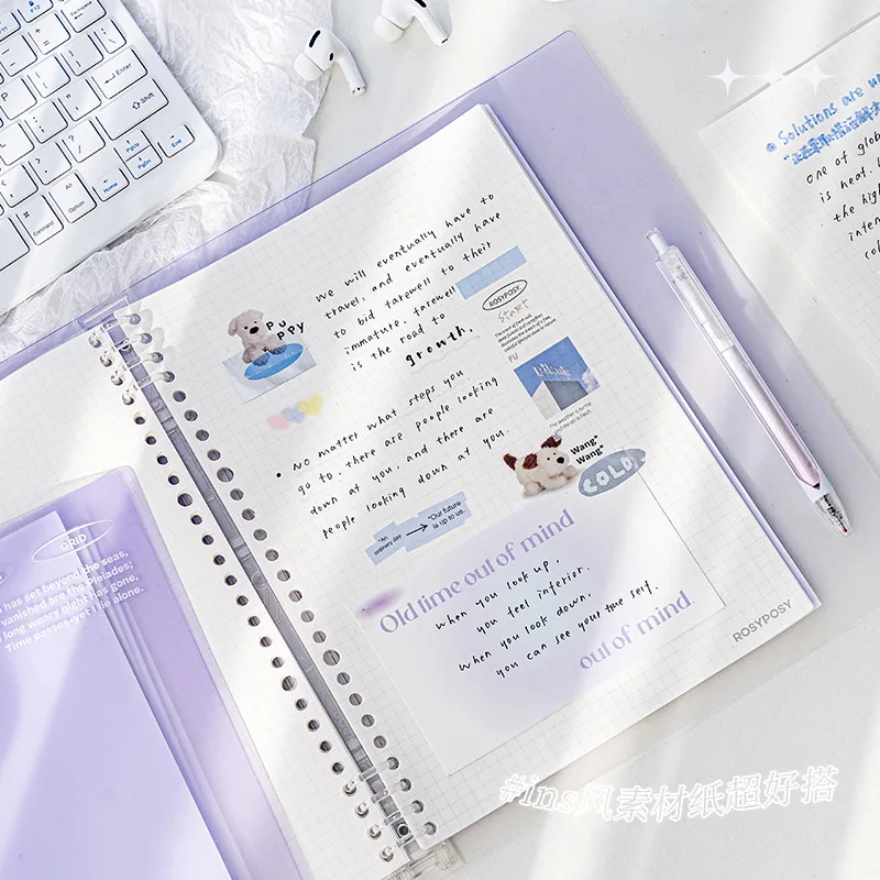 Cloud Walk Small Fresh Color Gradient B5 Loopbook Student Horizontal page Notebook korean stationery  journal notebook