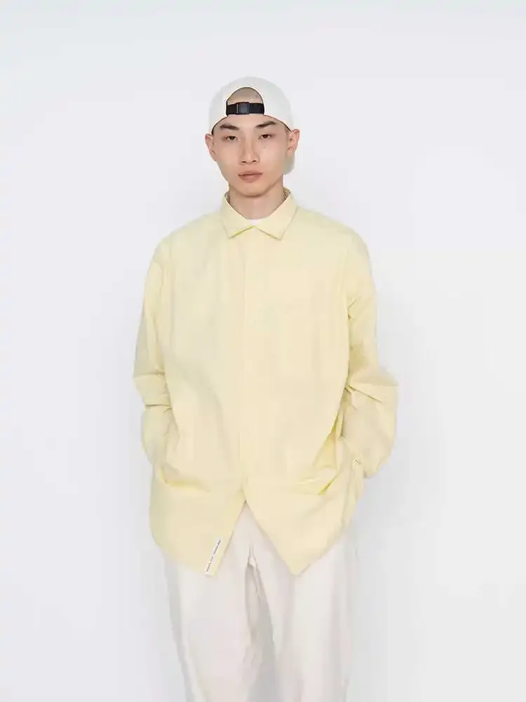 Nanamica 24AW Japanese Solid Color Long Sleeved Shirt Men's Fashion Trend Brand Loose Casual Top