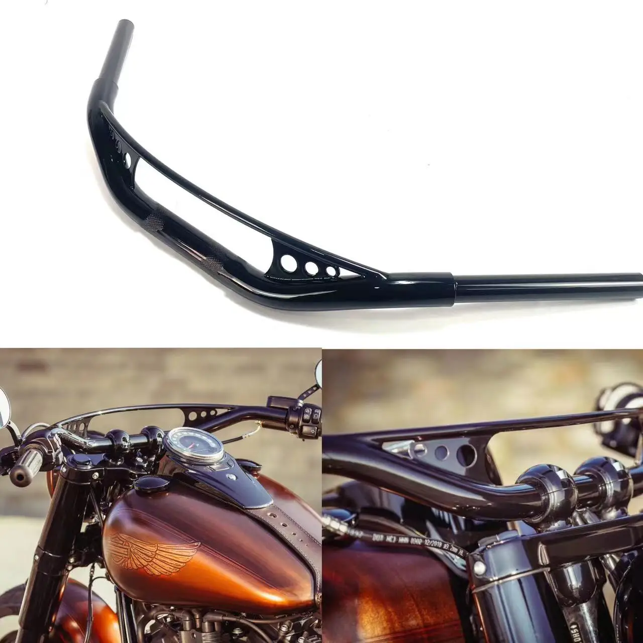 

Motorcycle handlebars for Harley Fat Boy breakout Street Bob Soft tail slim 1-1/4 inch Custom handlebars