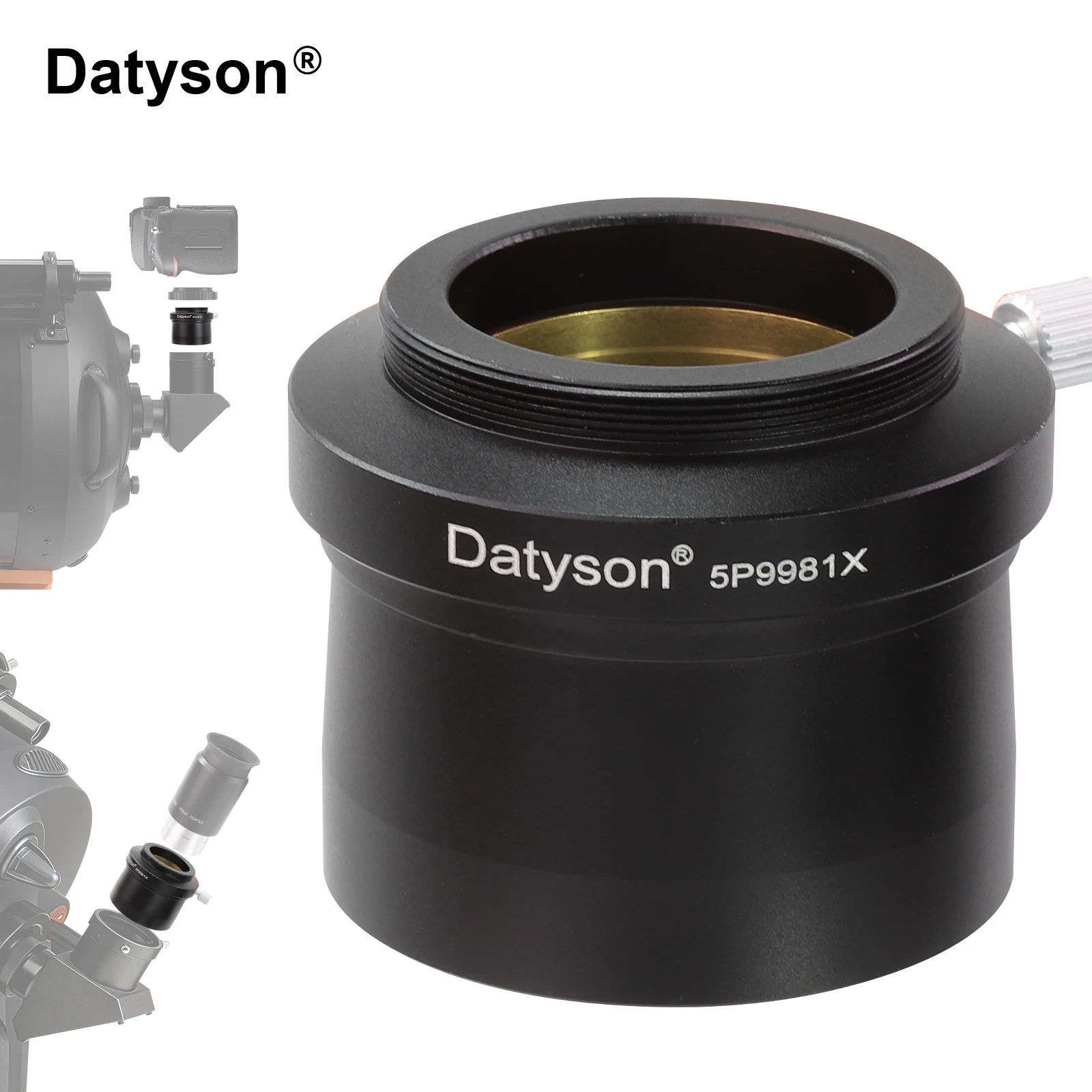 2 inch to 1.25 inch With T2/M42x0.75mm Eyepiece Adapter for Telescope Metal Telescope Accessory with Scratch-Resistant Brass