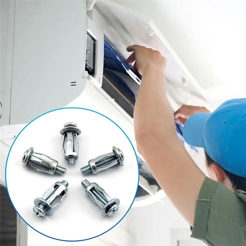AEE3-90 PCS Expansion Screw Petal Nut M4-20,M5-25,M6-25 Petal Shape Metal Nut, Silver
