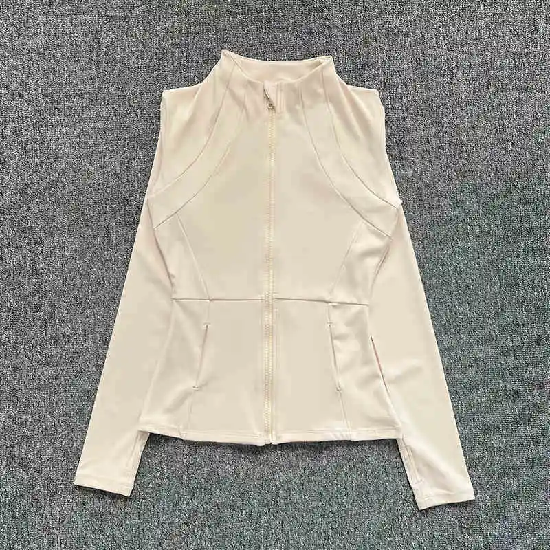 معطف رياضي يوجا احترافي سريع الجفاف للنساء؛ قميص جري بسحاب للصالة الرياضية؛ بدلة يوجا بأكمام طويلة لخريف وشتاء #1