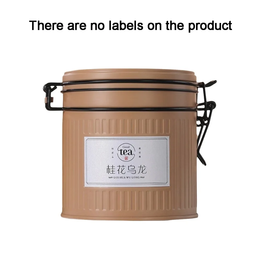 Portable Tinplate Tea Tin Can Round Flip Cover Tea Storage Jar Sealed Coffee Can Tea Packaging Box Office