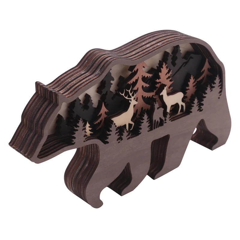 Bear And Deer Wall Decoration, Bear Decorations For Home, Bear Art Wall Decor, Rustic Home Decor, Cabin Decor