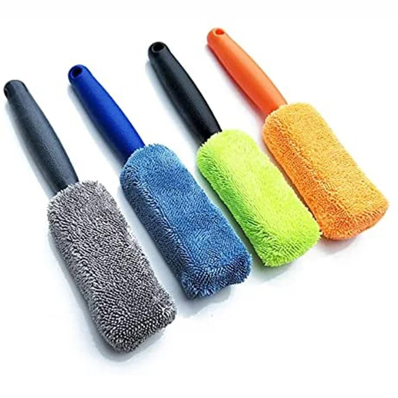 New Car Wash Detailing Car Cleaning Brush Microfiber Wheel Rim Brush For  Trunk Motorcycle Auto Detailing Brush Car accessories