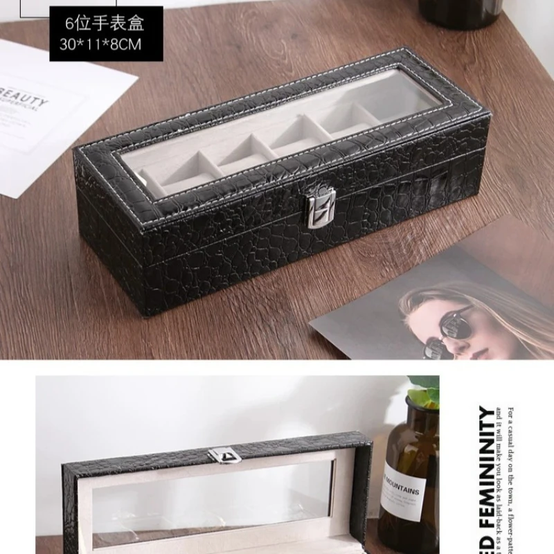 European Leather Watch Storage Box Gift Packaging Stall Display Wristwatch Bracelet Jewelry Organizer Holder Shop Business Gift - view 5