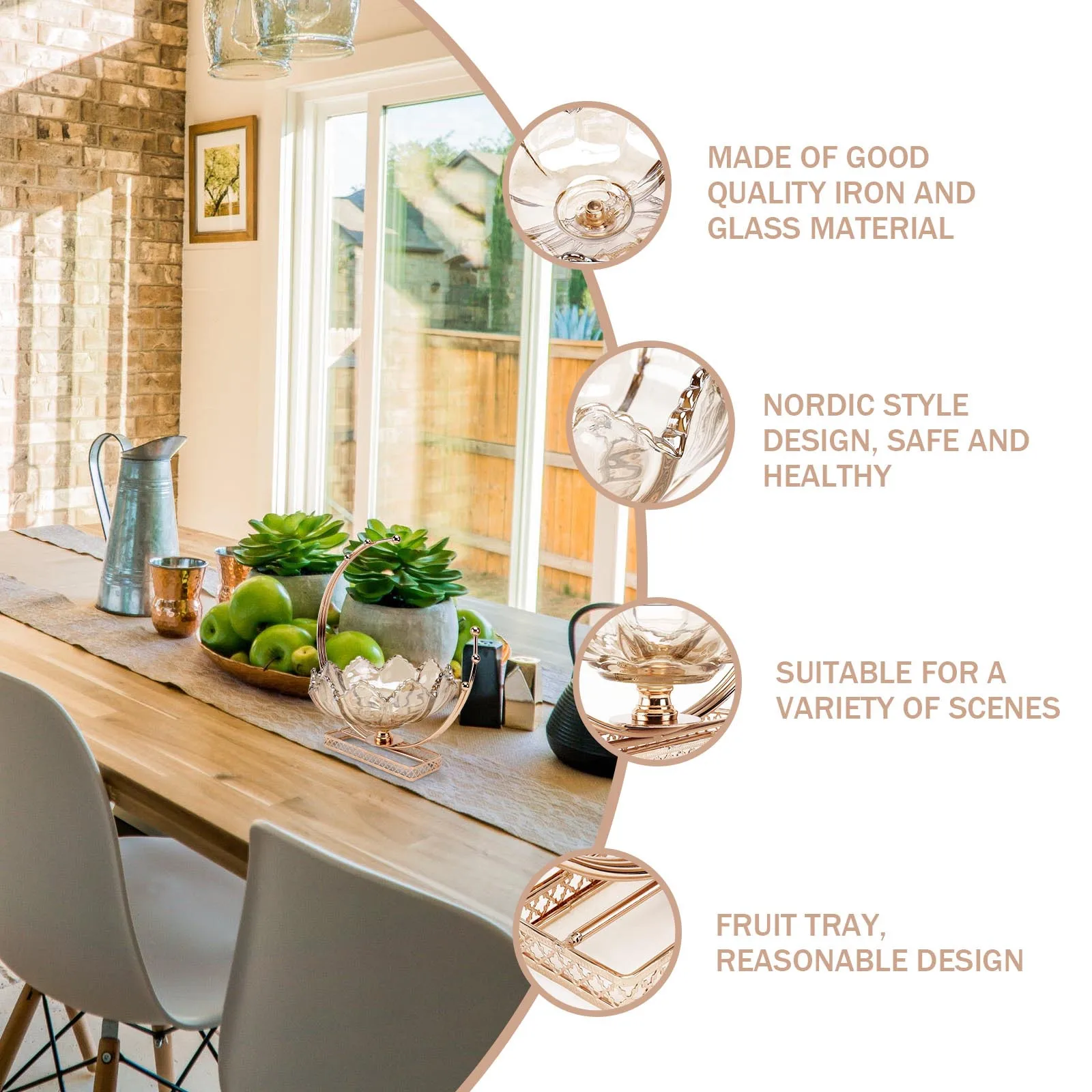

1Pcs Simple Nordic Fruit Tray Snack Holder Home Kitchen Tabletop Storage Tray Practical Decorative Container