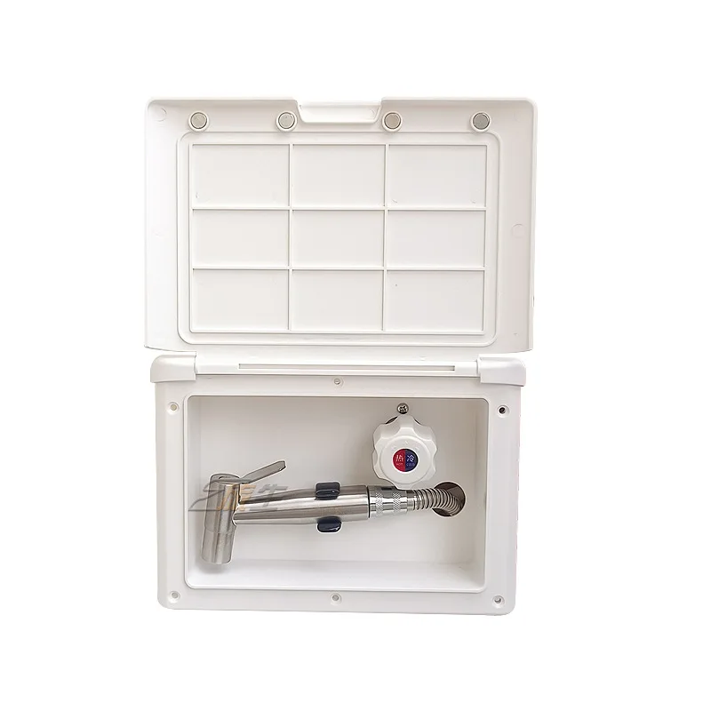 RV external shower box, external shower, stainless steel spray gun, RV outdoor rinse