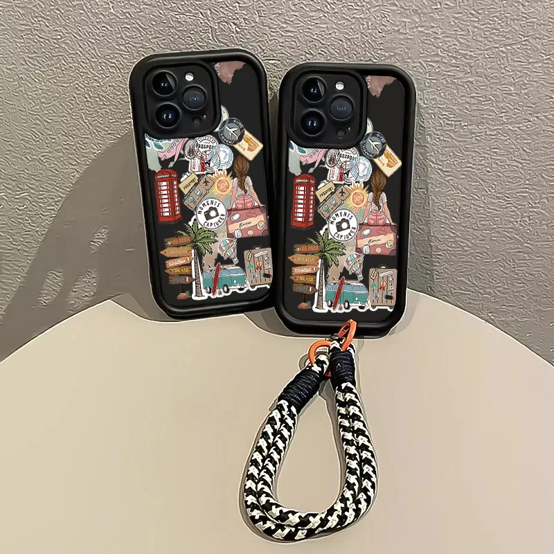 Reise-Flugzeug-Print Hängegurt Weiche Handyhülle für Samsung Galaxy Note 20 S24 S25 S26 Plus S24 S23 FE S23 S24 S25 Ultra A56 Cover – Detail 4