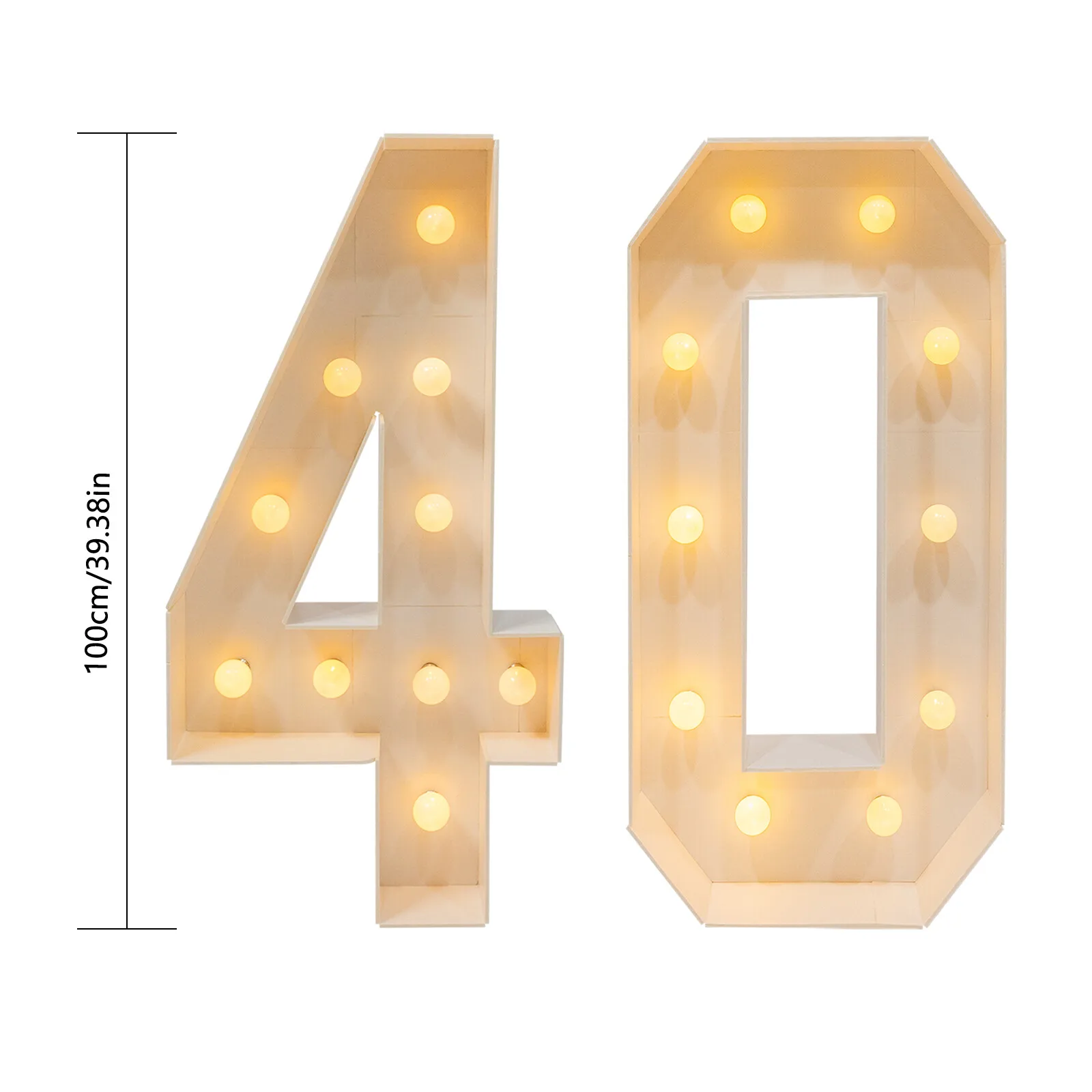 30/40/50 Светящиеся цифры 30/40/50 украшения для дня рождения