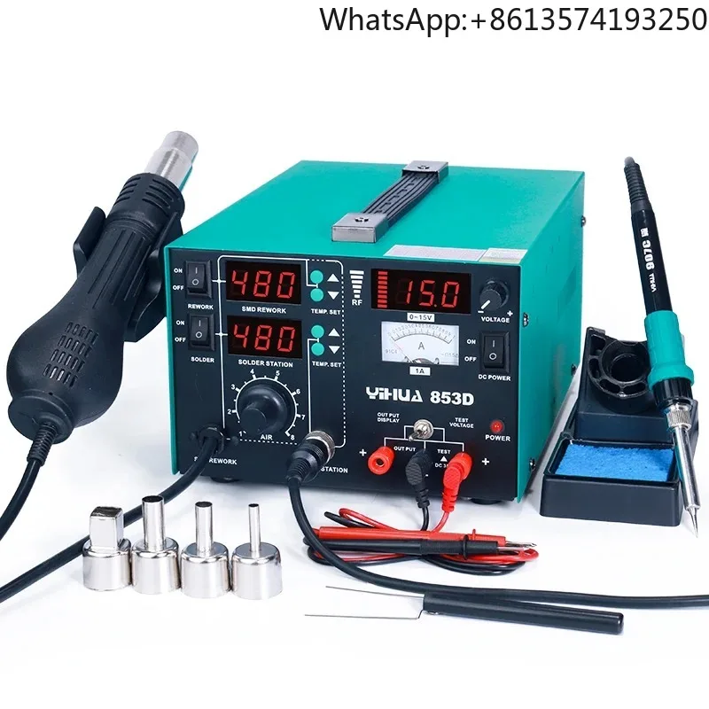 【2026】YIHUA 853D 1A Hot Air Tool Soldering Iron Station Led Digital Display 760W Soldering Station 3 in 1