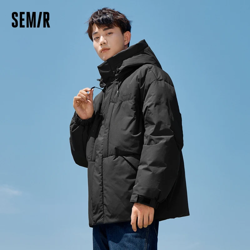 Semir Down Jacket Men 2023 Winter New Three-Proof Fashion Bread Jacket Simple Outdoor Warm Jacket