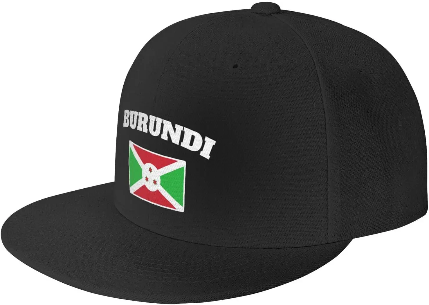 

Baseball Cap Burundian Burundi Flag Flat Brim Hat Black Unisex Cap for Women Men One Size