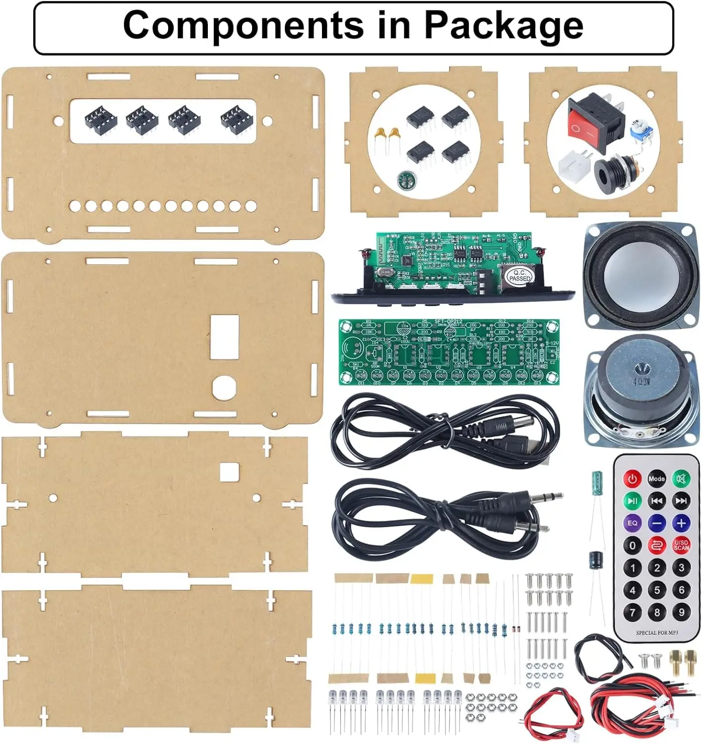 DIY Electronit Kit FM Radio Bluetooth-Compatible Amplifier Stereo Speaker 3W*2 Spectrum Indicate Music Player Soldering Practice