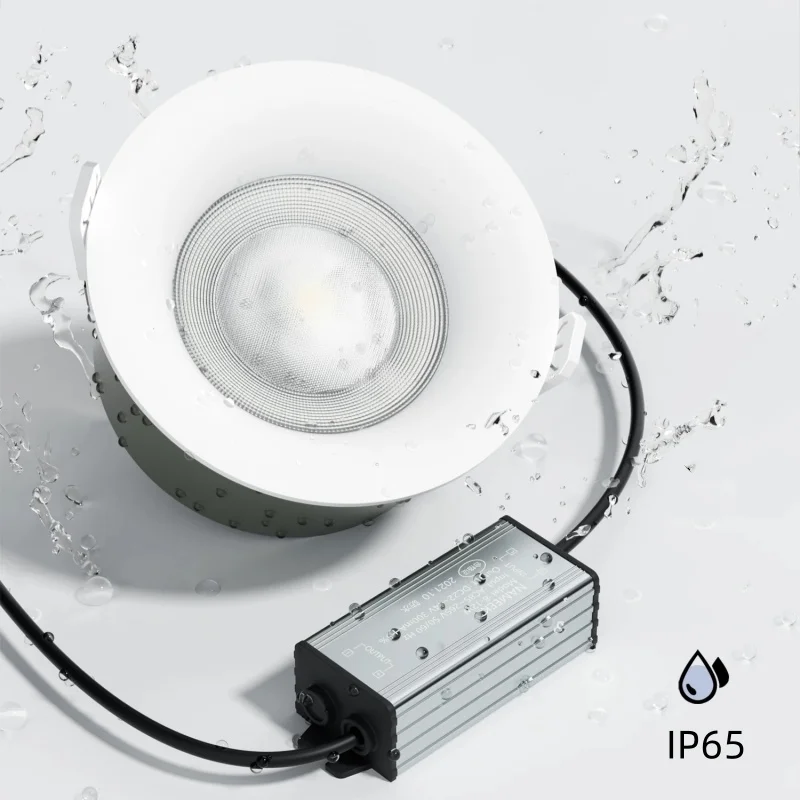 Waterproof IP65 Concealed Anti Glare Spotlight, Waterproof and Anti Fog, Designed Specifically for Bathrooms and Kitchens