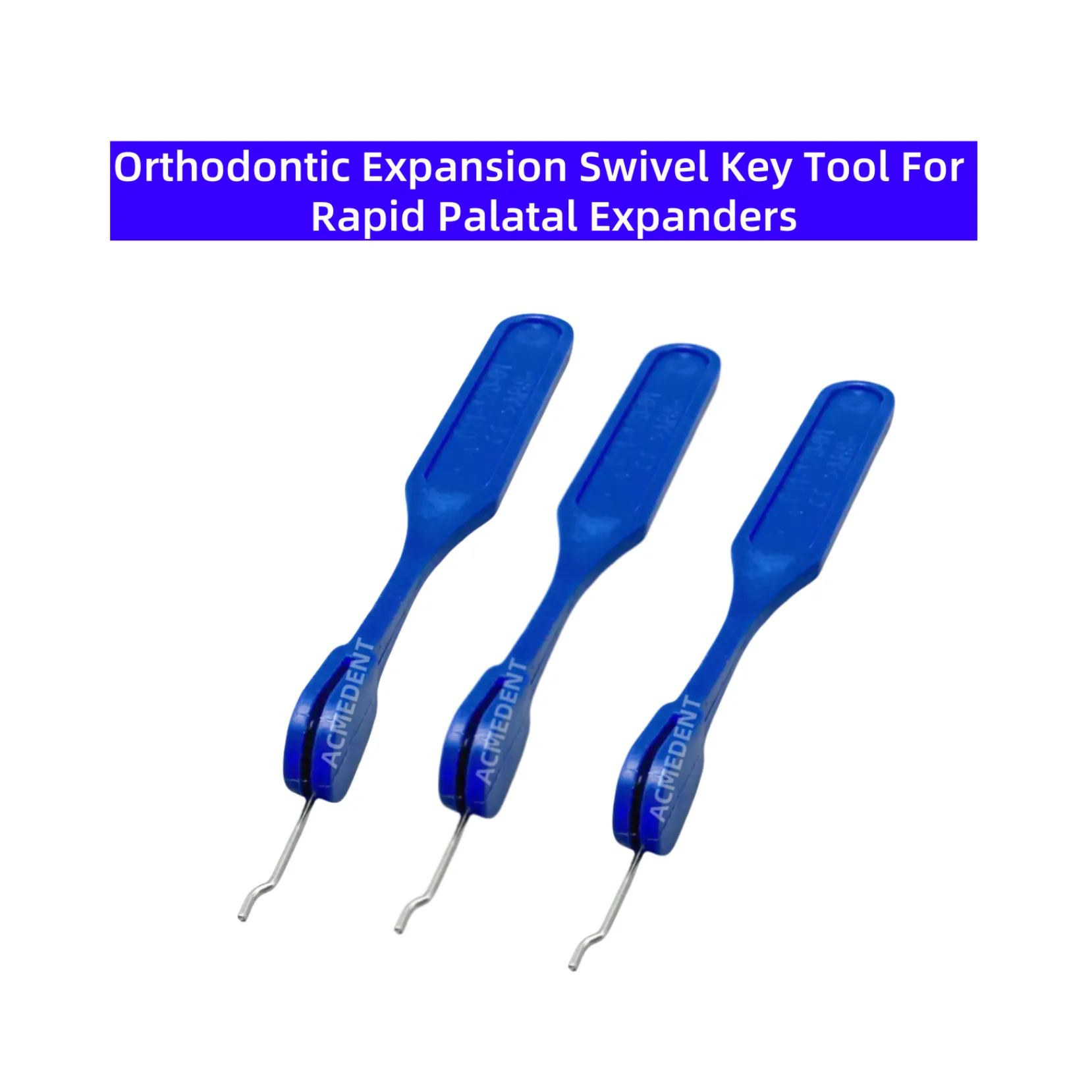 3Pieces Dental Orthodontic Expansion Swivel Key Tool Safety for Rapid Palatal Expanders