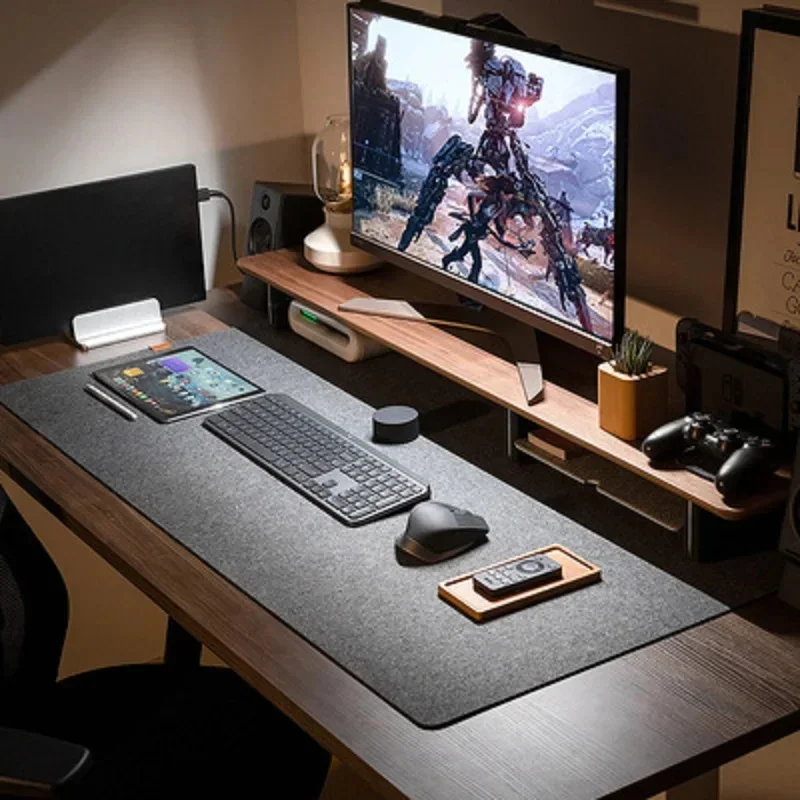 Mauspad aus Wollfilz, große Größe, Büro-Computer-Mauspad, Schutzunterlage für Laptop, rutschfeste Gaming-Overlock-Tastaturunterlage, XXL-Schreibtischunterlage