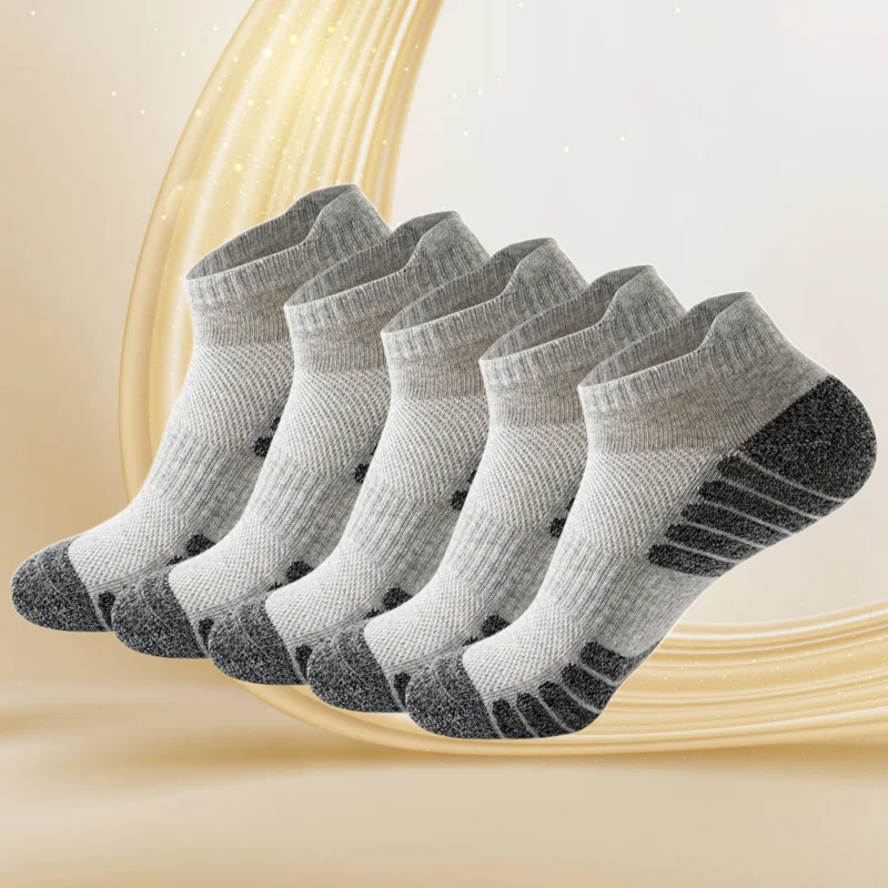 5 Pairs Summer New Fashion Low Cut Sports Socks Ankle Athletic Running Socks Breathable Cushioned Tab Socks For Men Women