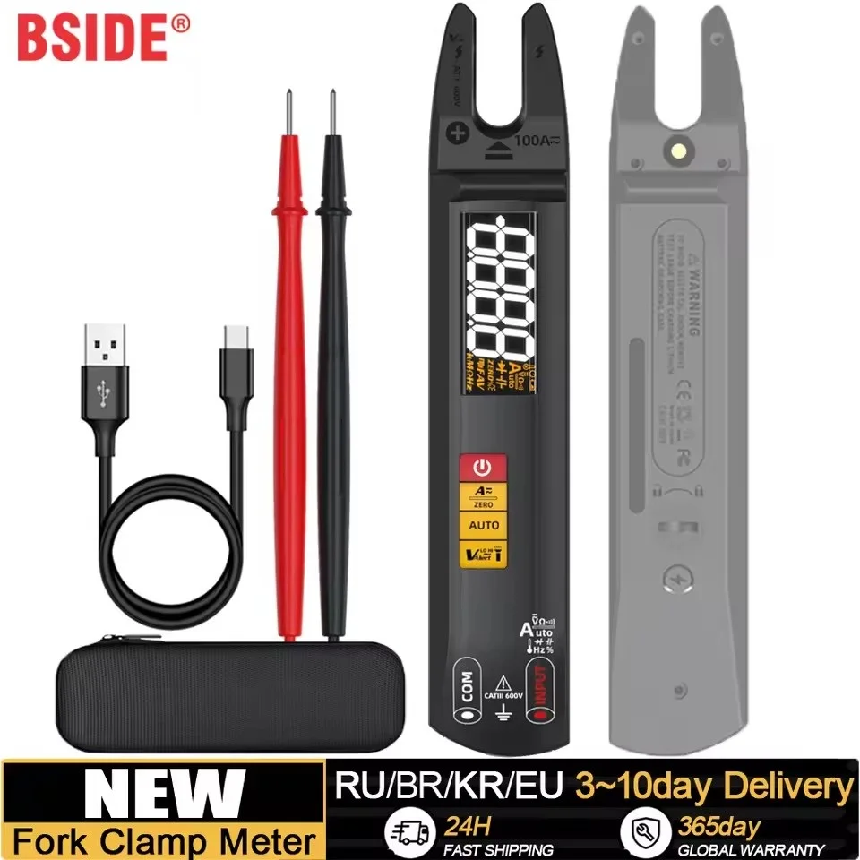 

BSIDE U0 U1 Digital Clamp Meter DC AC Professional 100A Ammeter Pliers T-RMS Current OpenJaw Electrical Tester Auto Multimeter