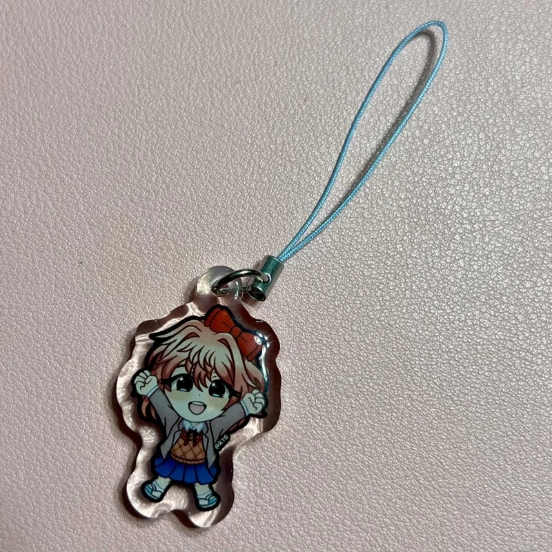 Sayori Natsuki Yuri Monika 5cm Acrylic Phone Strap Cute Chibi Color Lanyard Doki Doki Literature Club Bag Collectible Gift