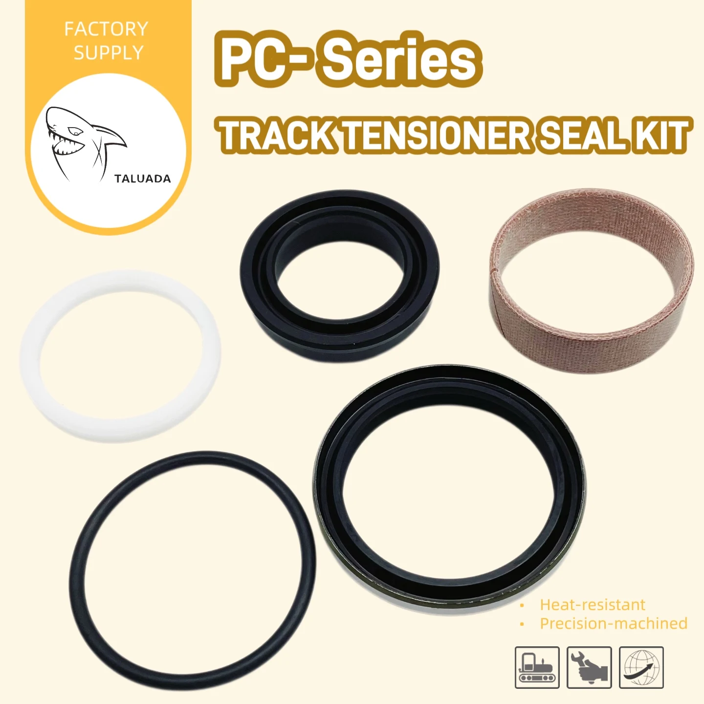 TALUADA Supply Track Tensioner Oil Seal For PC40 PC50 PC56 PC60 PC70-5/6/7/8 Excavator Cylinder Repair Rubber Seal Kit HOTSALE