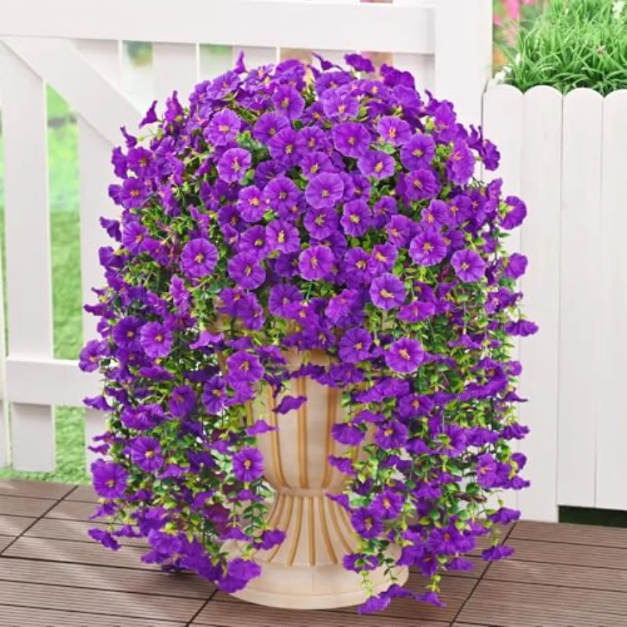 

Look Real Artificial Flowers for Outdoors Realistic Artificial Hanging Flowers for Outdoors UV Resistant Fake Hanging Plants Si