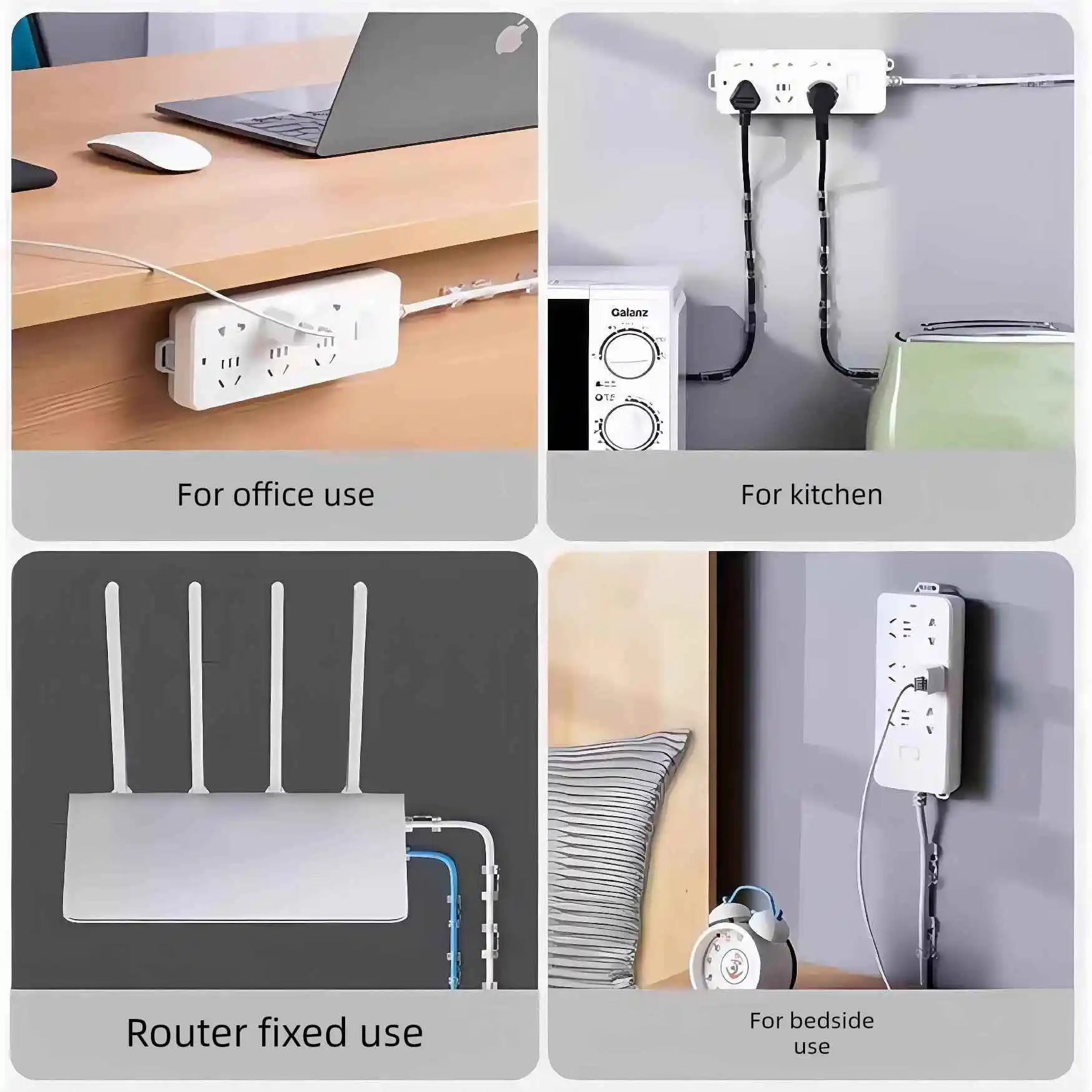 Wire Organizer No Drilling Data Cable Storage Socket Self Adhesive Network Cable Routing Tool Clip No Nail Wiring Organizer