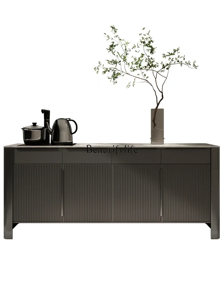 

1Italian Minimalist Multifunctional Disinfection Cabinet Kettle Stone Plate Light Luxury Solid Wood Locker