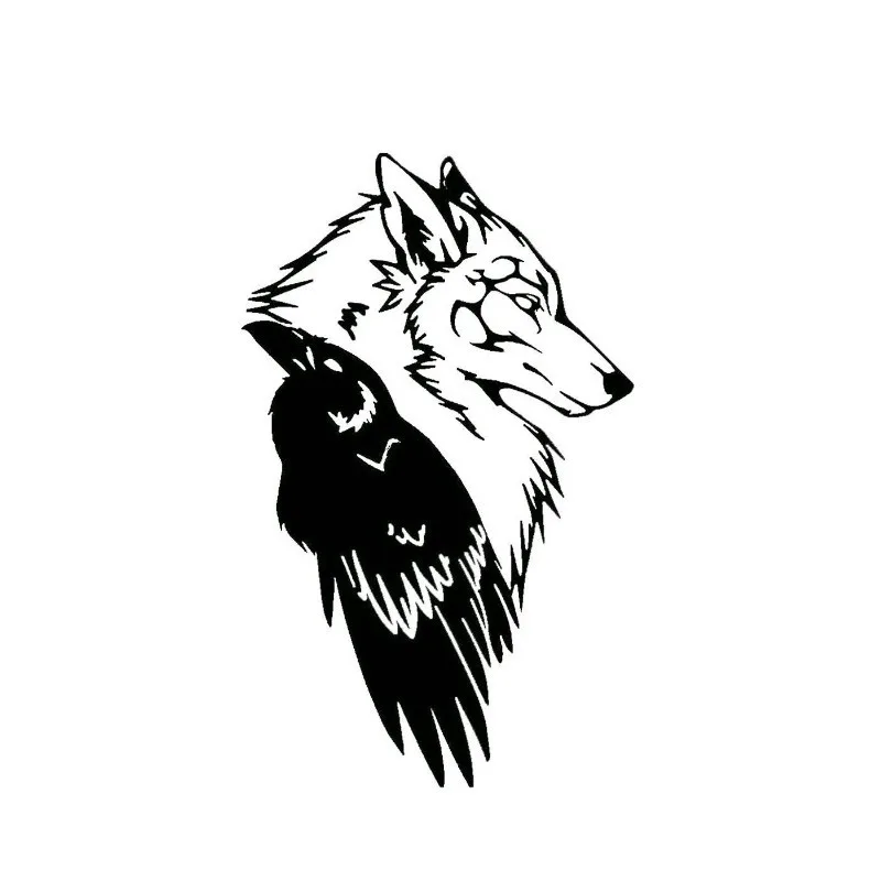 Personalized OEM 15cm PVC Tribal Wolf Raven Native American 3D Car Decals for Cars Trucks Windows Laptops Desktops
