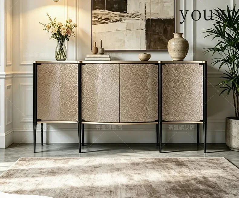 hjg X30 American Light Luxury Solid Wood Carved Dining Side Cabinet Decorative Entrance Cabinet Modern Living Room Storage Side