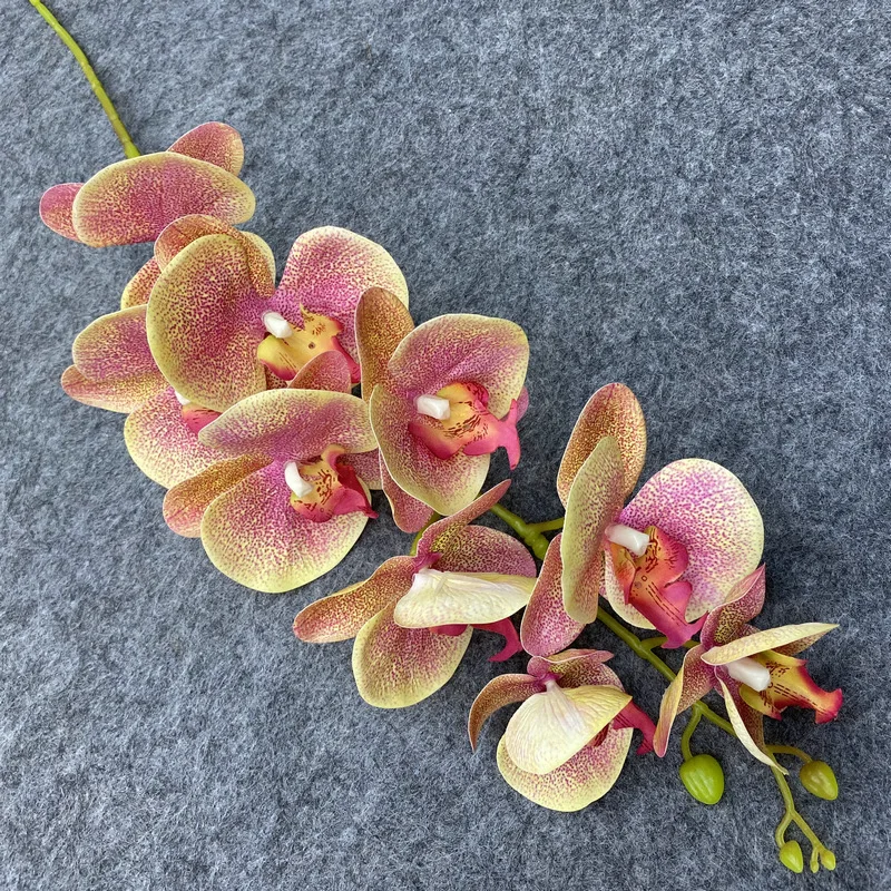 Neue künstliche Blume, 9 Köpfe, Schmetterling, Orchidee, langer Zweig für Wohnzimmer, Hochzeitsdekoration, Hoteltisch, fühlt sich echt an, gefälschte Blumen – Detail 1