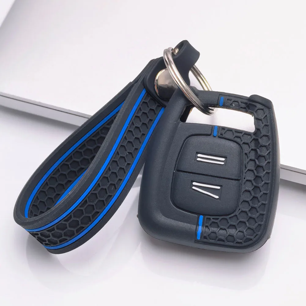 Key Cover for Opel Corsa Astra Adam Cascada Insignia Karl with Keychain Anti-Scratch Shockproof Soft Grip Button Friendly