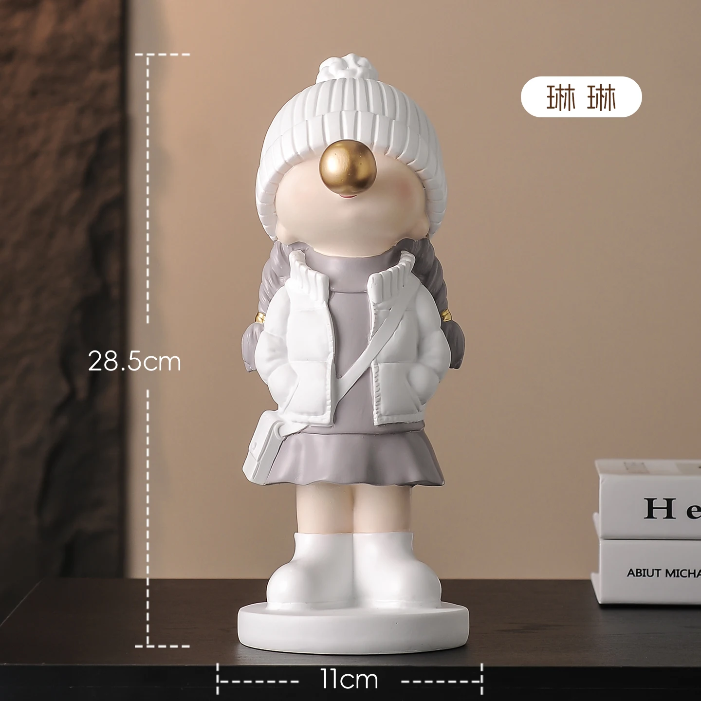Bubble blowing child sculpture ornament decorative figurines adornos para casa minimalist modern living room desk decoration