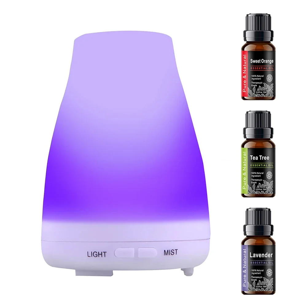 7 Color Changing LED Lamp Aroma Essential Oil Diffuser Home Office Electric Ultrasonic Cool Mist Aromatherapy Air Humidifier