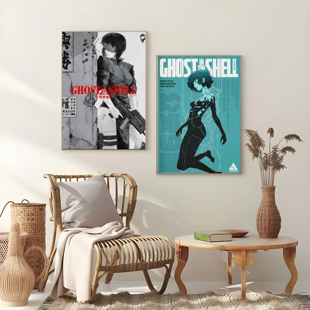Classic Japan Anime G-Ghost In The S-Shell Print Poster Sticky Wall Art Printing Waterproof Home Living Bed Room Bar Aesthetic D