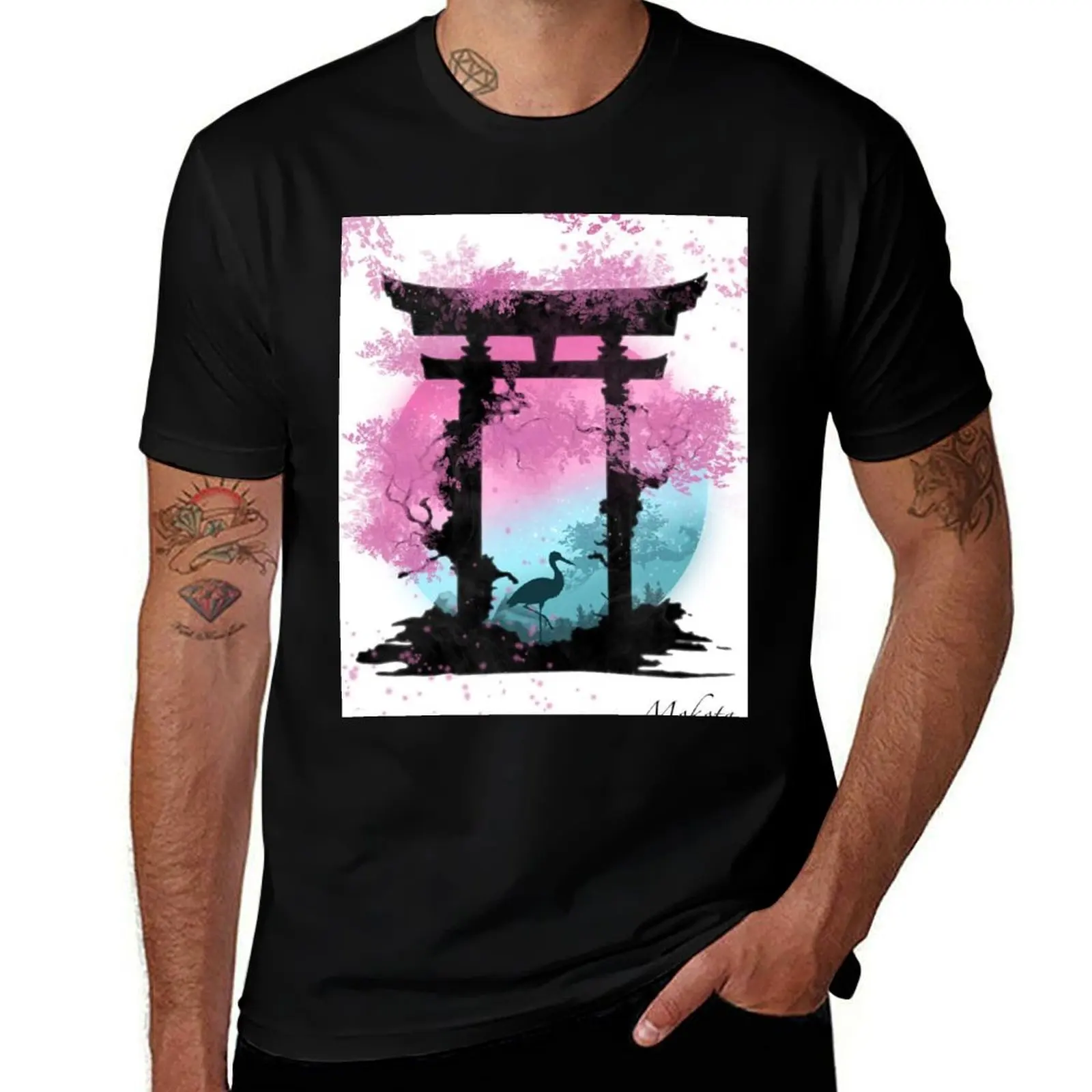 japanese portal T-Shirt Trendy Pattern T-Shirt for Men