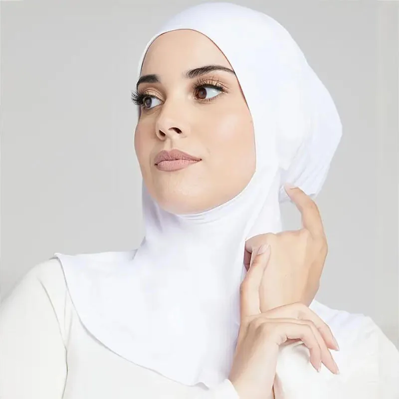 Modal Hijab Cap Stretchy Turban for Women Muslim Underscarf Inner Caps Full Cover Shawl Cap Full Neck Coverage