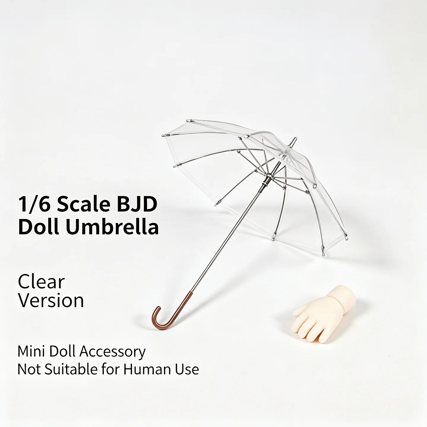 1/6 BJD Mini Umbrella Hook Handle Black Black-Red Transparent Doll Halloween Party Photo Prop Accessory Gift Not for human use