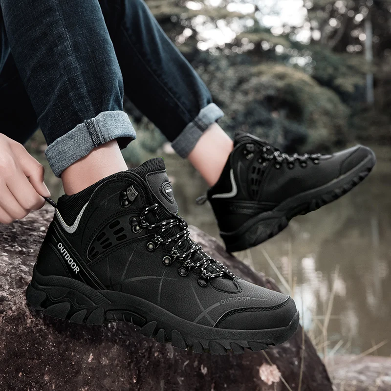 Unisex Winter Boots Men Women Casual Hiking Shoes Plush Warm Winter Snow Ankle Boots Waterproof Outdoor Trekking Boots Sneakers - Image 6