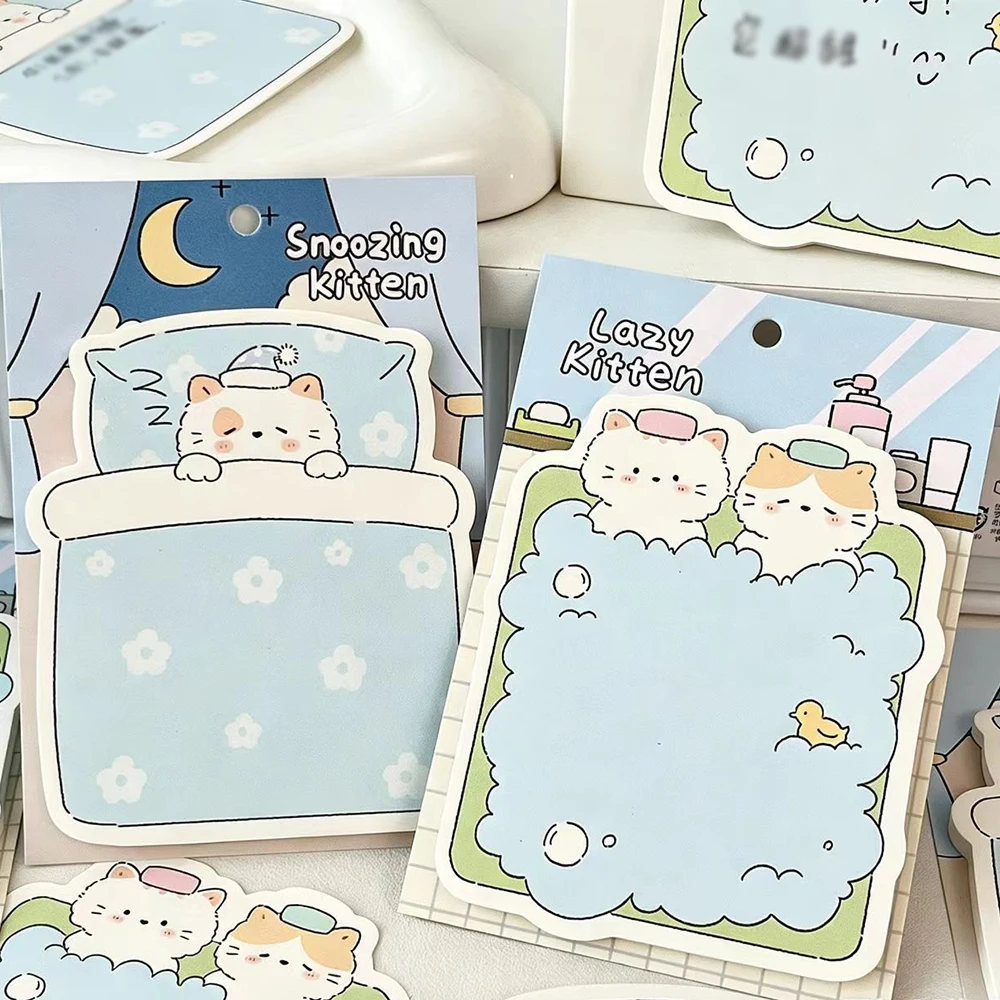 Cute cat illustration sticky notes, Cat Time Paradise series, multifunctional sticky notes, student message reminders