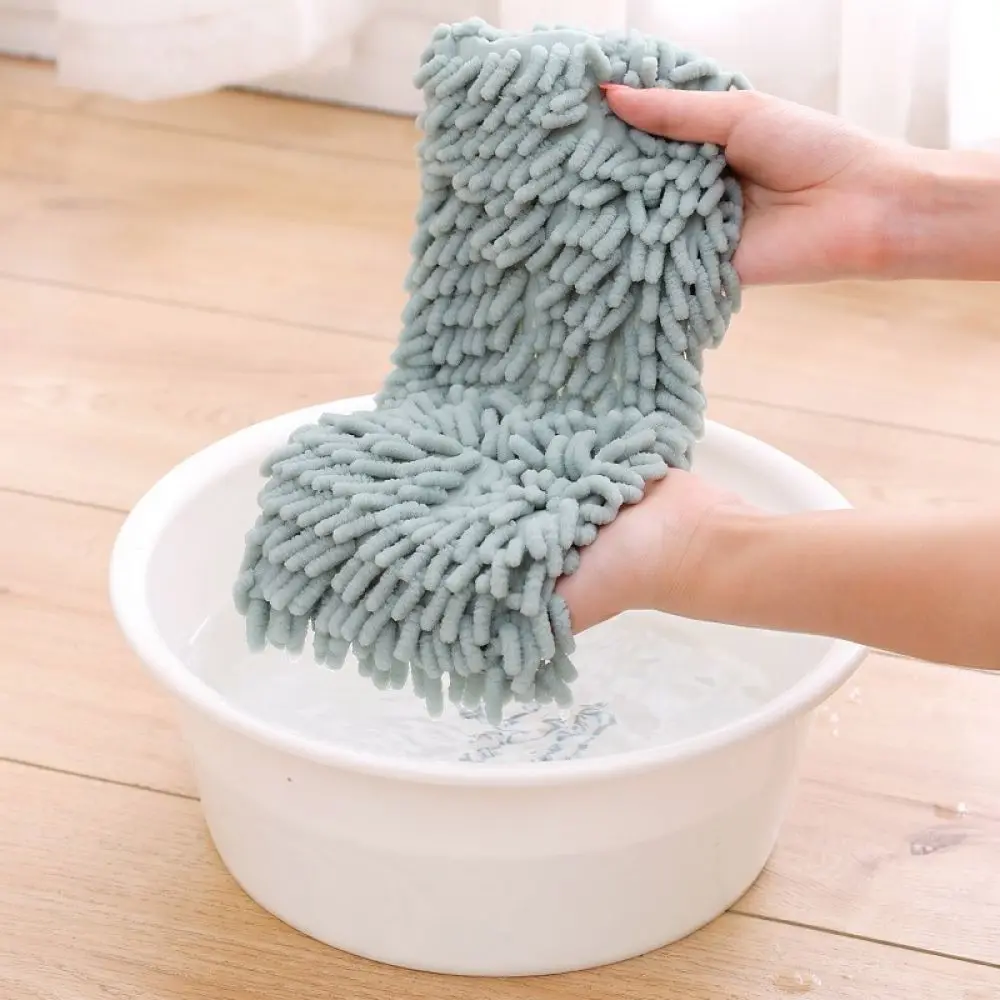 Chenille Flat Mop Replacement Head Stainless Steel Pole Easy Cleaning Mop For Home Floor Dust Removal Hands Free Design