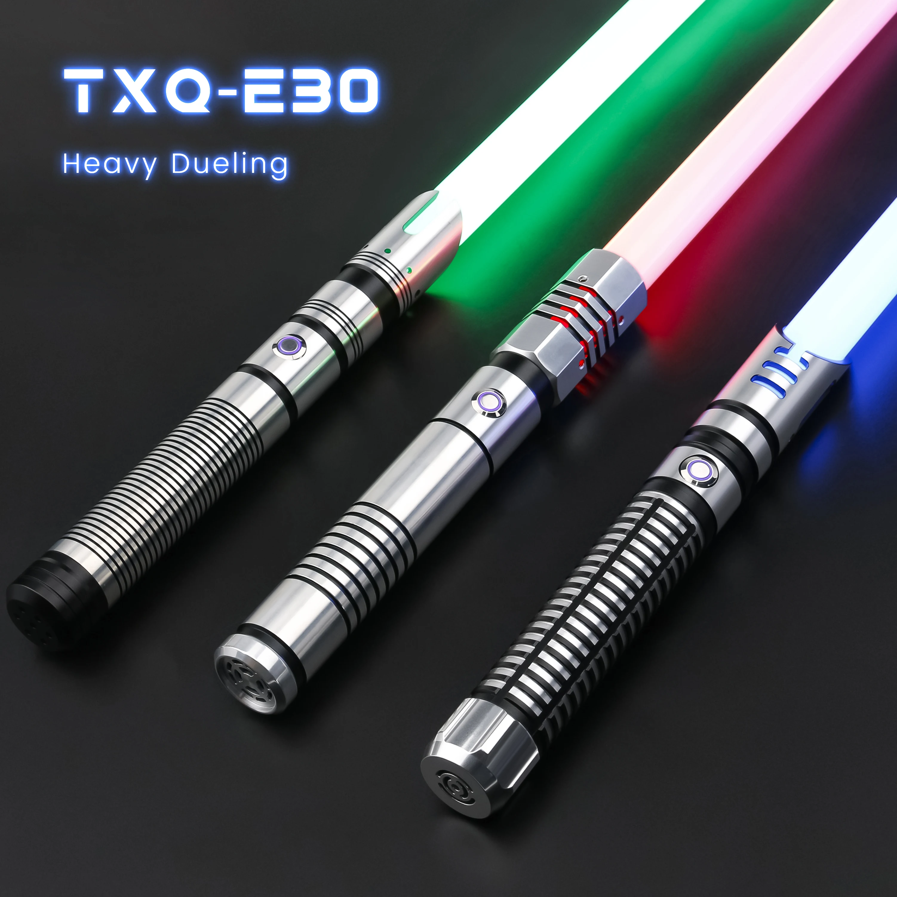 TXQSABER Heavy Dueling RGB Lightsaber Metal Hilt Smooth Swing SN Pixel Light Sword Infinite Color Changing Flash on Clash Blaste