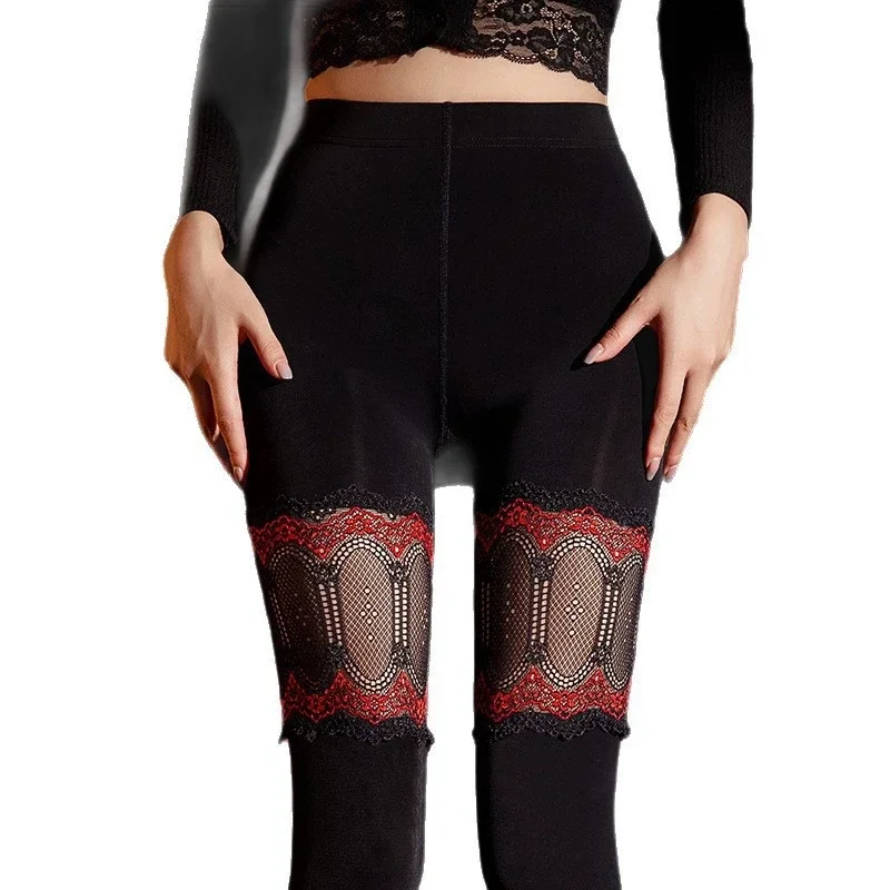 

Сексуальные женские осенне-зимние леггинсы 100D колготки, моделирующие ноги, сексуальные лоскутные узкие посылка, колготки для горничной, эластичные чулки