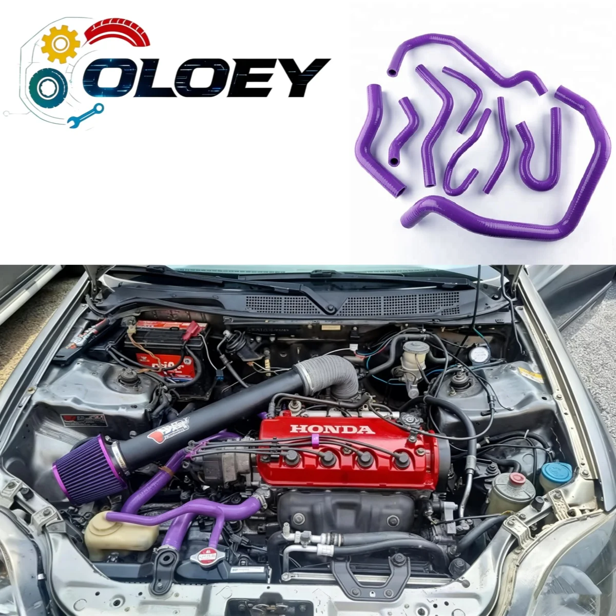 Für Honda Civic SOHC D15 D16 EG EK 1.6L 1992-2000 Silikon-Kühlerschlauch-Set