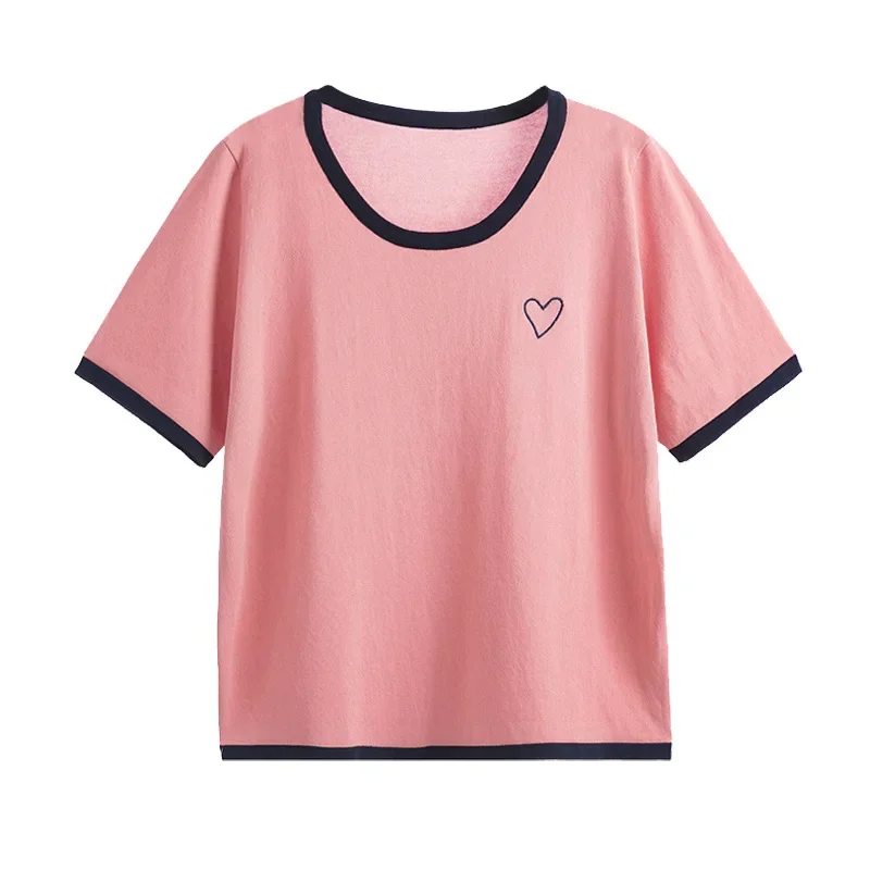 TE25-Beautiful Geometria Impresso Gráfico T-shirt, Feminino Manga Curta Tops, Tee Bonito