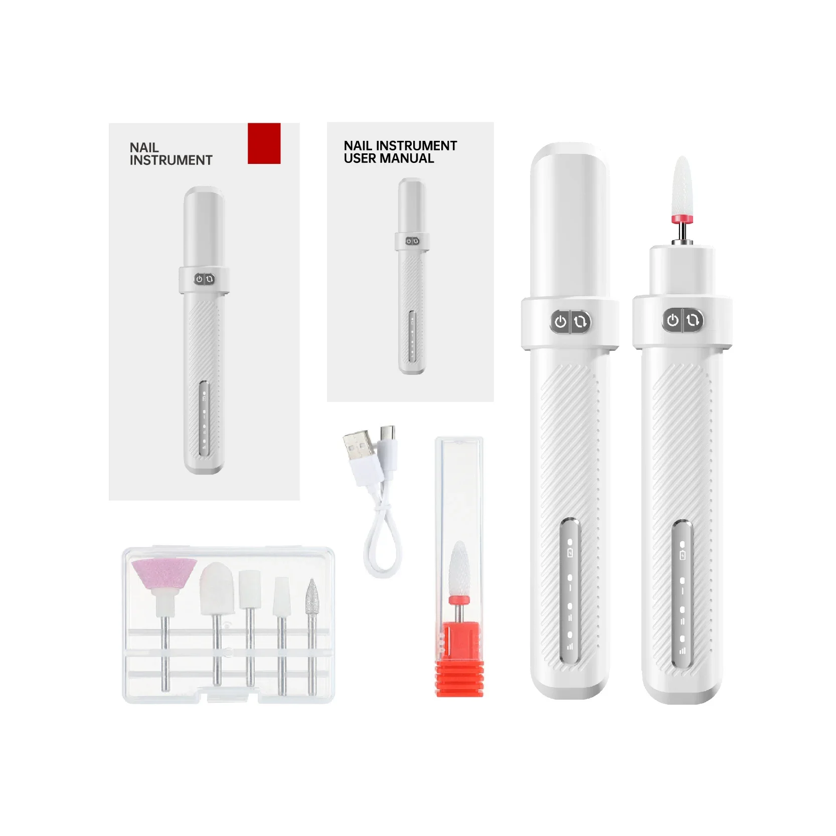 آلة مثقاب الأظافر الكهربائية المحمولة، أداة تلميع مانيكير لإزالة وطحن الأظافر، معدات مريحة للعناية بالأظافر