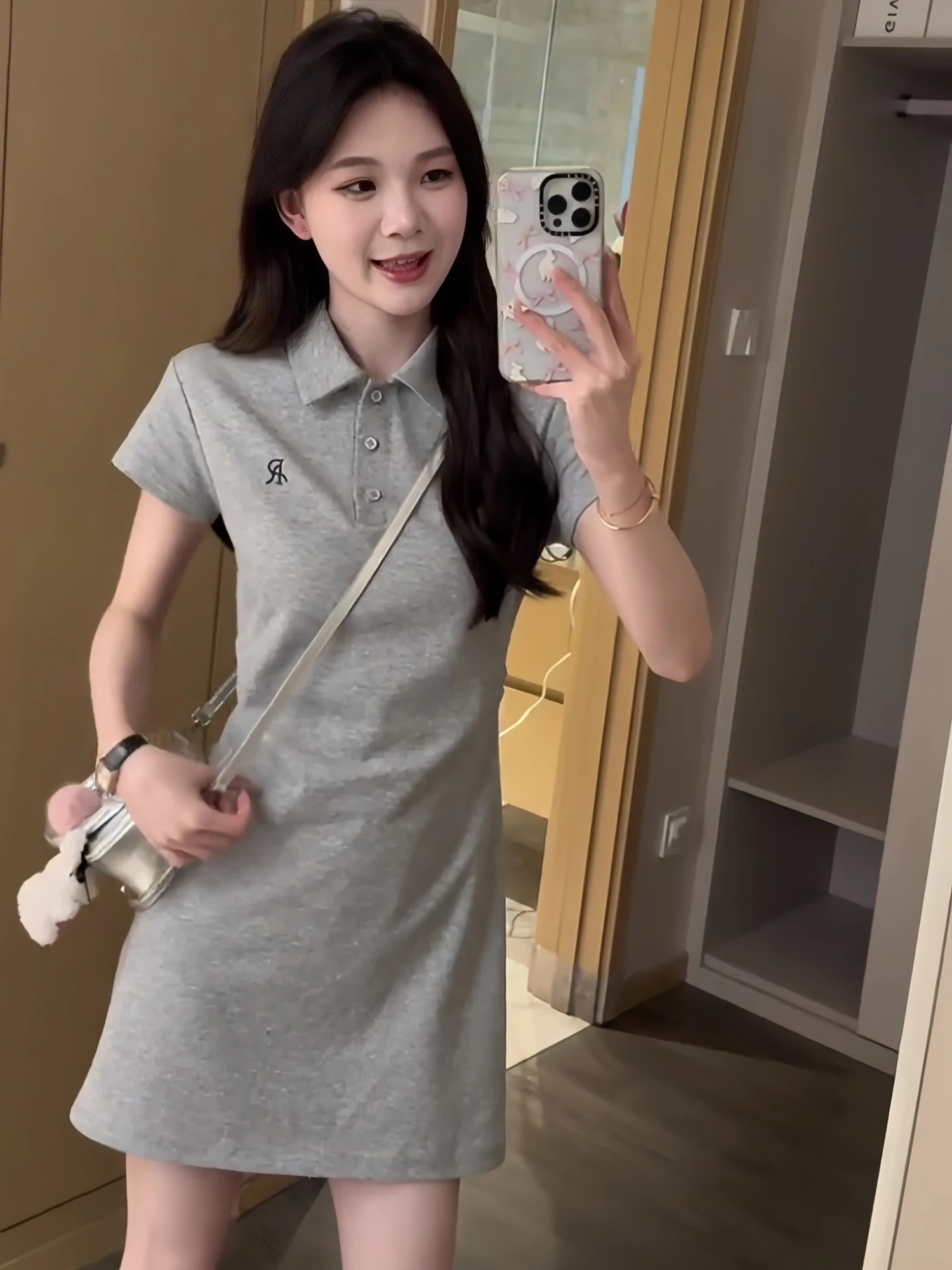 Coréen Sle ort Sve T-shirt Dr col femme taille brodée cintrée été nouveau décontracté Sle Dr